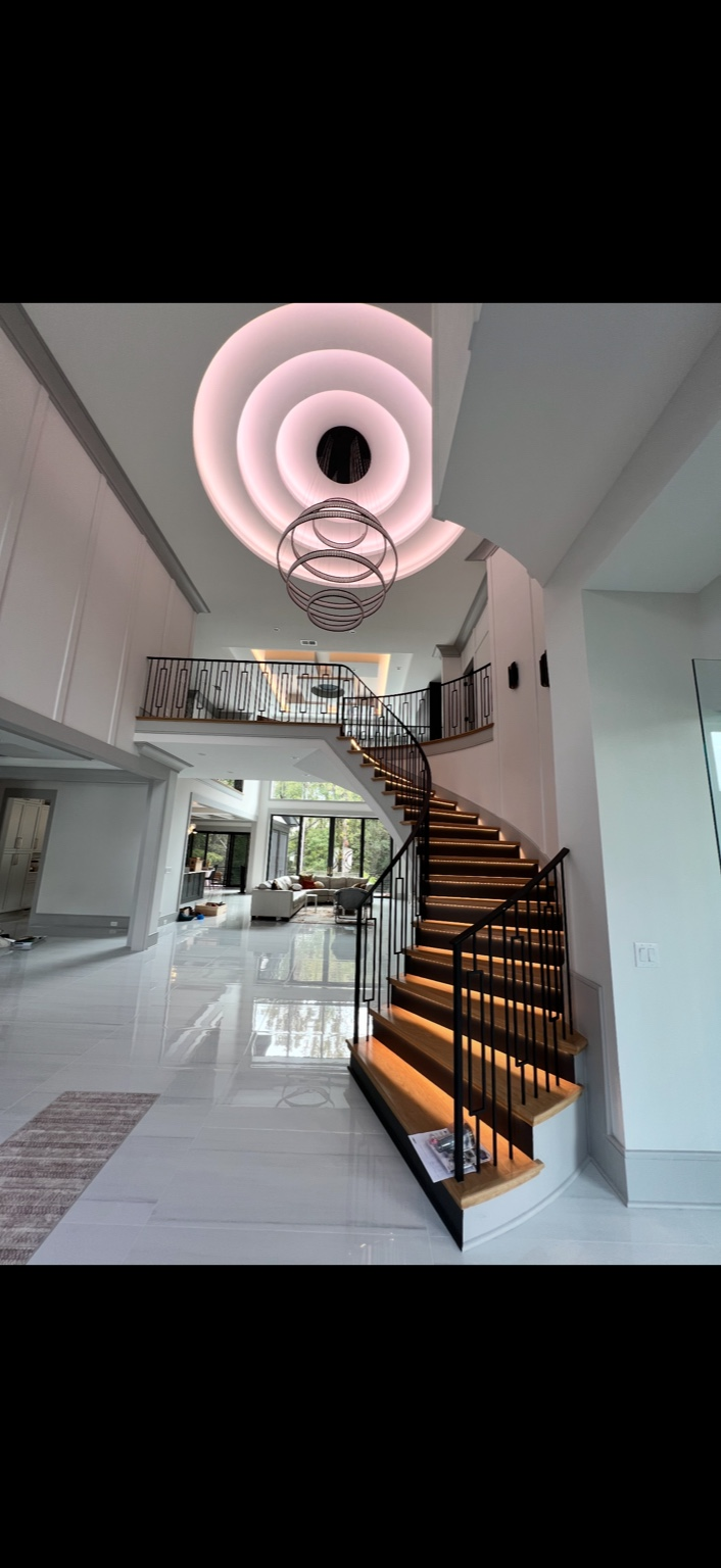 Staircase with step and accent lights